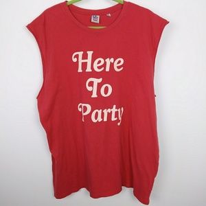 Junk Food Men's XL Here to Party Sleeveless Shirt